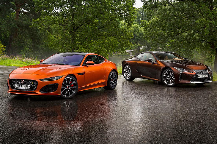 Берегитесь папарацци! Lexus LC500 против Jaguar F-Type.