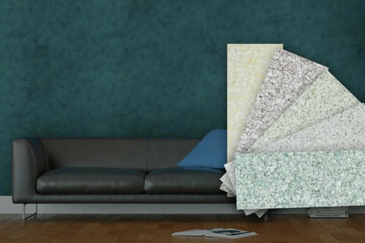 Жидкие обои в интерьере квартиры